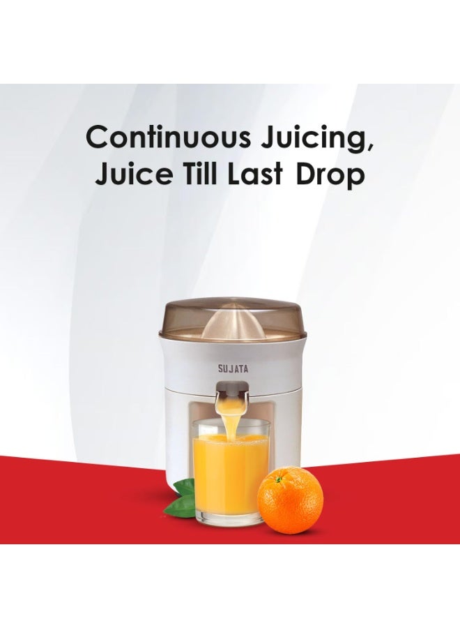 سوجاتا Sujata Citromatic Juicer|40 Watts|110 RPM|Direct Flow for Unlimited Capacity|Citrus Juicer| (White) - Image 2