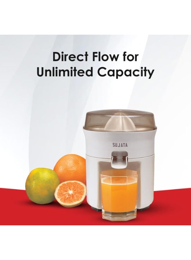 سوجاتا Sujata Citromatic Juicer|40 Watts|110 RPM|Direct Flow for Unlimited Capacity|Citrus Juicer| (White) - Image 4