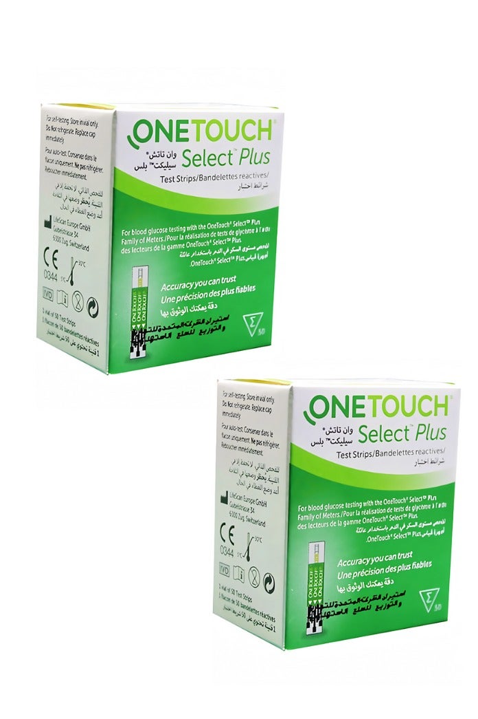 ون تاتش شرائط اختبار الجلوكوز سيليكت بلس المكونة من 50 قطعة-عبوتين - Image 1