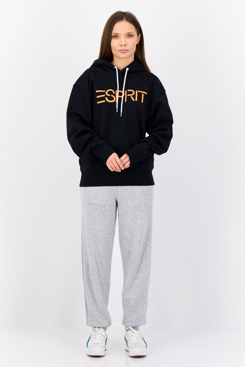 ESPRIT Women Brand Logo Hoodie, Black - Image 4