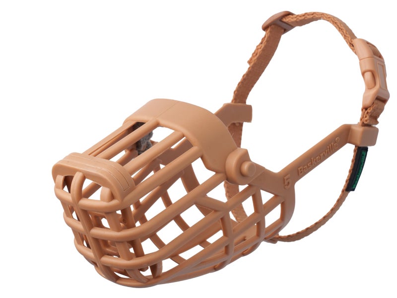 Baskerville Classic Basket Muzzle - Dog can Pant and Drink, Prevents Biting and Food Waste Scavenging, Strong TPR, Ideal for Longer Nosed Dogs, Breathable Dog Training Muzzle for Large Dogs (Size 10) - Image 1