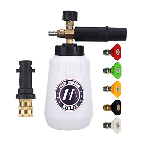 M MINGLE Foam Cannon, Compatible with Karcher K2, K3, K4, K5, K6, K7 Pressure Washer, with 5 Nozzle Tips, 1/4 Inch Quick Connector - Image 1