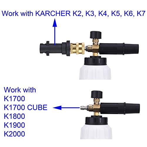 M MINGLE Foam Cannon, Compatible with Karcher K2, K3, K4, K5, K6, K7 Pressure Washer, with 5 Nozzle Tips, 1/4 Inch Quick Connector - Image 2