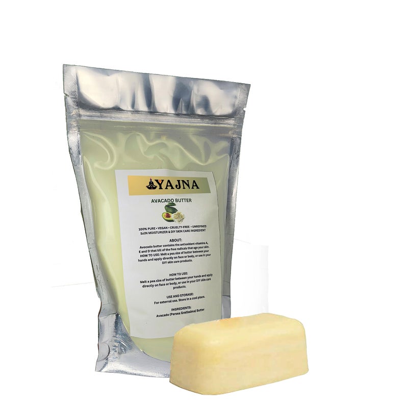 Yajna Organic Raw Avocado Butter 100% Pure,Natural & Unrefined| Skin Moisturizer For Face, Body & Hair| 1 LBS/450 GM Ivory/White Grade A | DIY Creams, Balms, Lotions, Soaps| Softens Dry & Tough Skin - Image 4