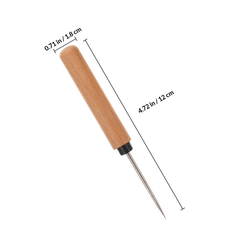 Leatherworking Tools, Ergonomic Wooden Handle Awls for DIY Crafting and Sewing - Image 2