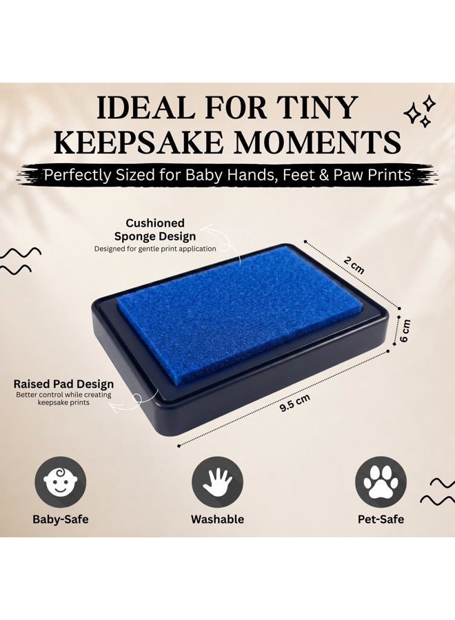 ReignDrop Ink Pad For Baby Footprint & Handprint - Creates Impressive Long Lasting Keepsake Stamp for Infant & Kids. Smudge Proof, Easy to Wipe Off Skin, Safe & Gentle Acid Free(Dark Blue) - Image 2