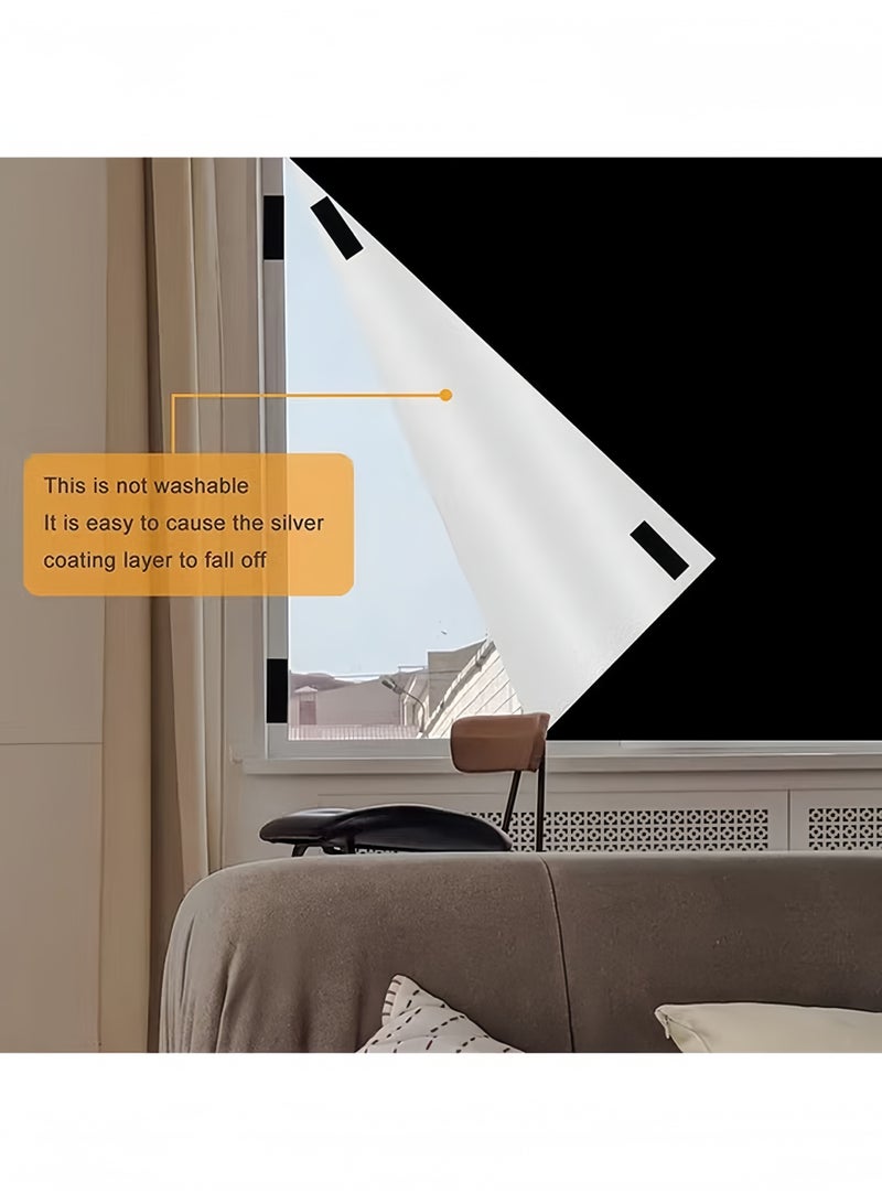 Portable Blackout Curtain DIY Cuttable - 420D Oxford Fabric Silver Coated Sun Shade, 100% Light Blocking UV Protection Thermal Insulated Window Cover, Self-Adhesive Velcro Curtain for Home Office - 150×200cm - Image 2