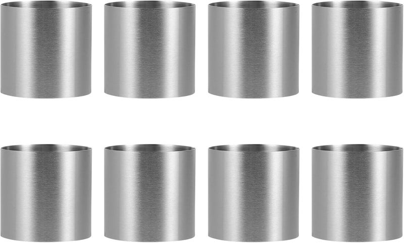 Hemoton 8 Pcs Mini Cake Ring Cake Molds Cake Rings Stainless Steel Mousse Mould Mousse Cheese Rings Tart Ring Round Sushi Mold Baking Tool for DIY Home Kitchen Chocolate - Image 1
