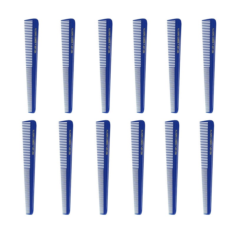 Allegro Combs 450 Tapered Hair Combs Barber Combs Hair Cutting Hairstylist Womens Combs Mens Combs 12 Units Royal Blue