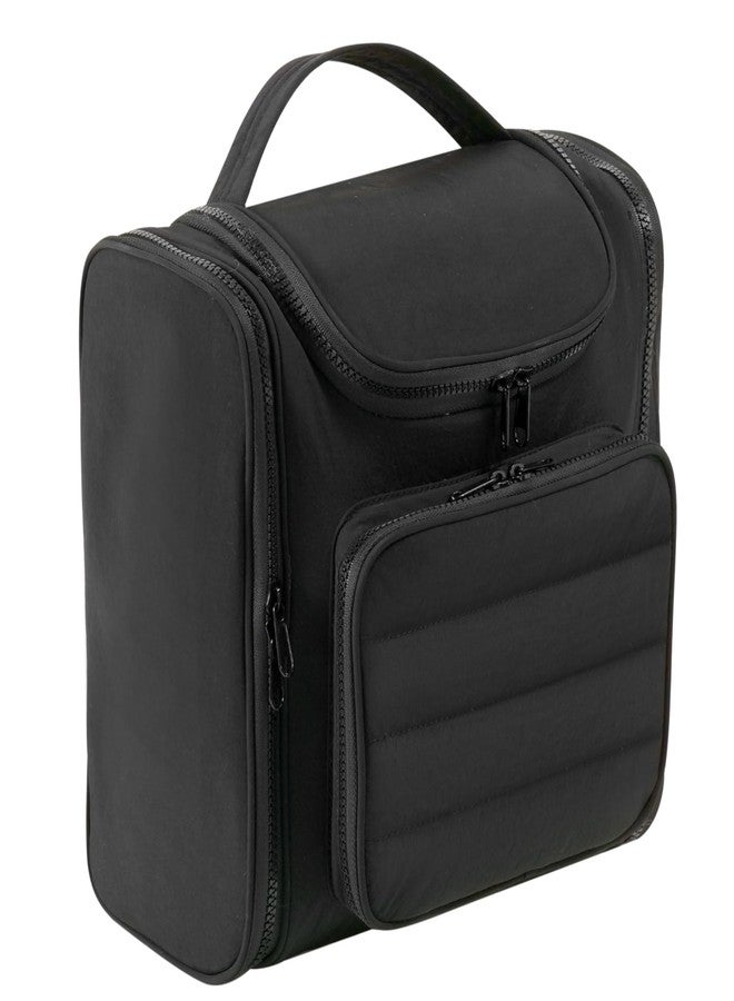 Veki Travel Toiletry Bag, Wide-Open Makeup Bags for Women, Large Capacity Hanging Toiletry Bag, Portable Travel Essentials, Organizer for Full-Size Cosmetics and Toiletries, Waterproof (Black) - Image 1