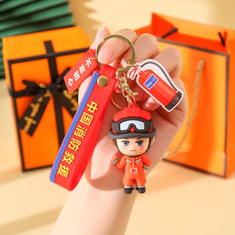 Army Day Cartoon Car Key Chain Tribute Holiday Gifts Fire Fighting Festival Activities Commemorative Promotional Gifts - Image 5