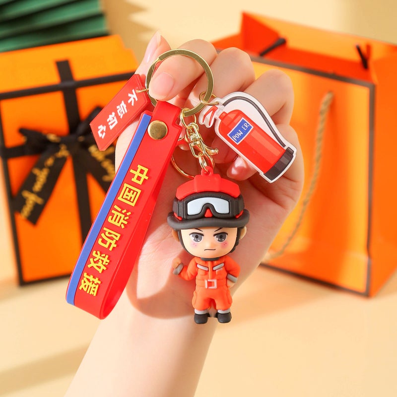 Army Day Cartoon Car Key Chain Tribute Holiday Gifts Fire Fighting Festival Activities Commemorative Promotional Gifts - Image 4