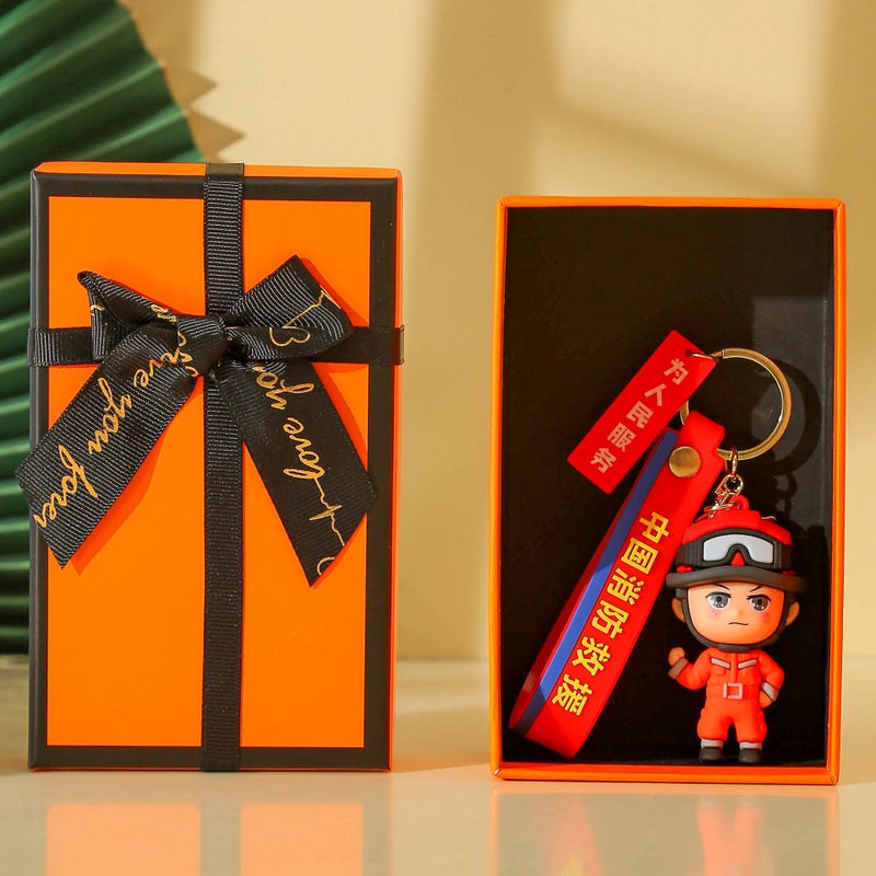 Army Day Cartoon Car Key Chain Tribute Holiday Gifts Fire Fighting Festival Activities Commemorative Promotional Gifts - Image 2
