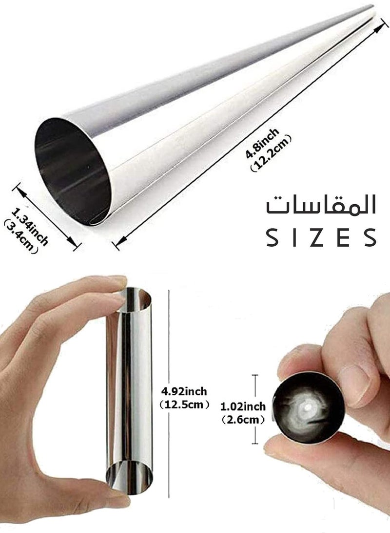 A Set Of 14 Stainless Steel Funnels With A Cylindrical And Conical Design For Preparing Waffle, Puff Pastry And Croissant Pastries - Image 2