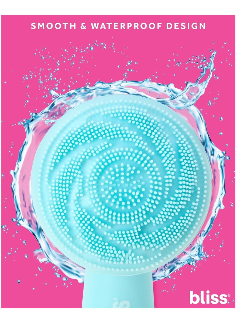 BLISS Bliss Facial Cleansing Brush - Electric Silicone Face Scrubber - Facial Massaging and Rejuvenating Skin Scrubber with 4 Modes, Size, Light Blue  - Image 4