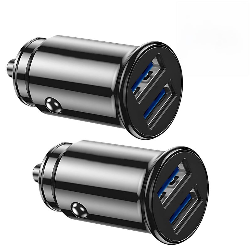 CJMUQHEHH 2 Pcs USB Car Charger, 15 W/3.1A Fast Car Charger Mini Cigarette USB Adapter Quick Charge for iPhone 17 Pro/16/15/14/13/12, Samsung Galaxy S25/S24/S23/S22/S21/A17/A16/A56/A55/A36【black】 - Image 1