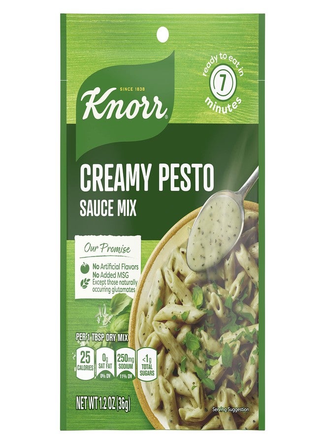 Knorr خلطة صلصة كنور صلصة باستا كريمية بيستو للوجبات الجانبية البسيطة بدون نكهات صناعية، بدون إضافة MSG 1.2 أونصة - Image 1