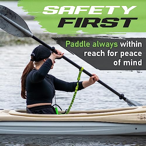 Gradient Fitness 2 Pack Kayak Paddle Leash, 5-8 Feet Stretchable Paddle Strap with Carabiner Secure Leash Lanyard Rope for SUP Kayak Canoe Paddle Fishing Pole Rod - Image 2