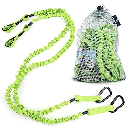 Gradient Fitness 2 Pack Kayak Paddle Leash, 5-8 Feet Stretchable Paddle Strap with Carabiner Secure Leash Lanyard Rope for SUP Kayak Canoe Paddle Fishing Pole Rod - Image 1