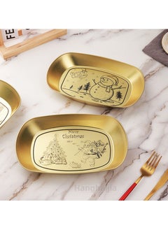Hanghaijia Gold Tinplate Outdoor Products Camping Tableware, Home Kitchen Fruit Dried Fruit Food Vegetable Storage Tray  - Image 2