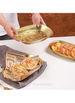 Hanghaijia Gold Tinplate Outdoor Products Camping Tableware, Home Kitchen Fruit Dried Fruit Food Vegetable Storage Tray  - Image 3