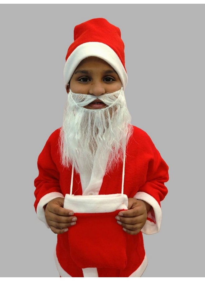بوك ماي كوستيوم - مجموعة BookMyCostume من 3 إكسسوارات عيد الميلاد: قبعة سانتا ولحية وحقيبة هدايا سانتا للبالغين - Image 1