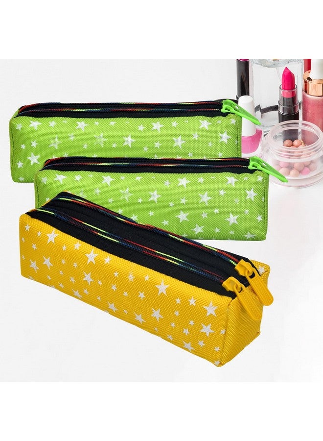 هارتس حقيبة مكياج|حقيبة مستحضرات التجميل من Rexine|حقيبة أدوات المجوهرات|حقيبة أدوات الزينة للفتيات|حقيبة مكياج للسفر للفتيات|حقيبة تخزين المكياج|حقيبة مكياج على شكل نجمة|عبوة مكونة من 3 قطع|متعددة - Image 1