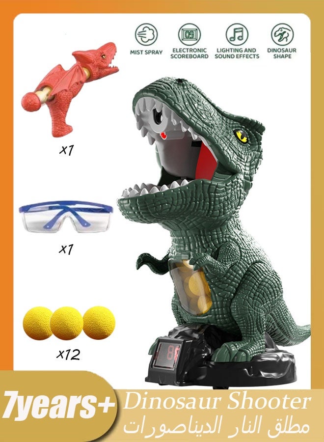 Kids Dinosaur Toy Gun Shooting Toy Can Be Rotated With Spray To Display Digital Games With 1 Dinosaur Toy Guns 12 Toy Balls And 1 Glasses Indoor And Outdoor Competitive Games Birthday Gifts For Children  - Image 1