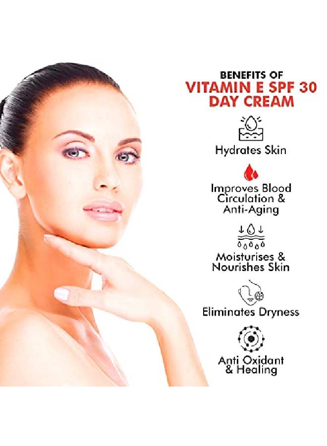 INATUR كريم نهاري بفيتامين E واقي من الشمس SPF 30 مرطب 50 جرام | ناعم مهدئ ومضيء للبشرة | إشراقة وتألق | لجميع أنواع البشرة | 100% خالي من البارابين والكبريتات - Image 3