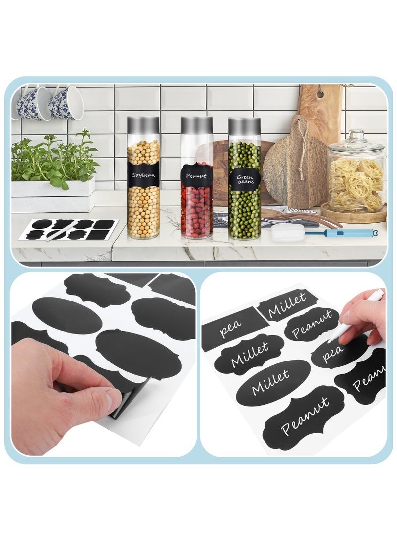 كيلا عبوة من 6 زجاجات عصير زجاجية سعة 16 أونصة بأغطية فضية - زجاجات مشروبات قابلة لإعادة الاستخدام سعة 500 مل للمياه والعصائر والمشروبات - تتضمن فرشاة تنظيف وملصقات - Image 2