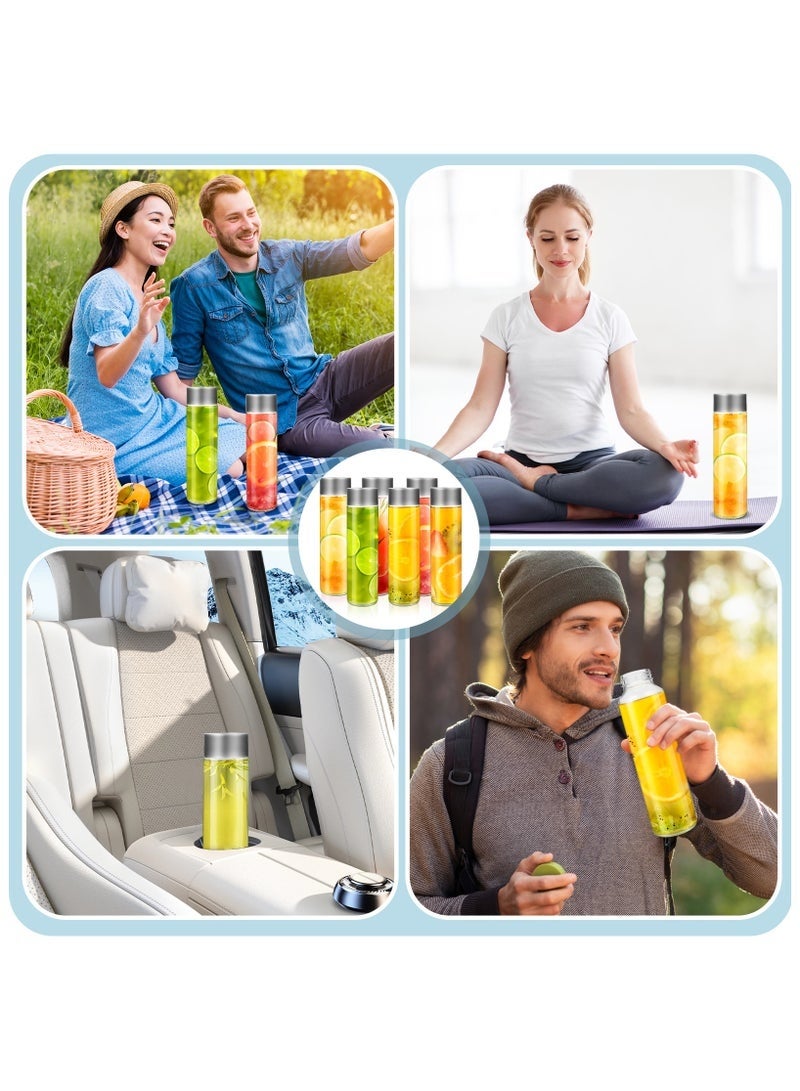 كيلا عبوة من 6 زجاجات عصير زجاجية سعة 16 أونصة بأغطية فضية - زجاجات مشروبات قابلة لإعادة الاستخدام سعة 500 مل للمياه والعصائر والمشروبات - تتضمن فرشاة تنظيف وملصقات - Image 5