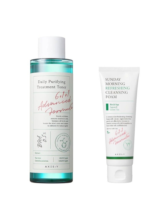 Axis-Y Daily Purifying Treatment Toner 200ml + Sunday Morning Refreshing Cleansing Foam 120ml - Image 1