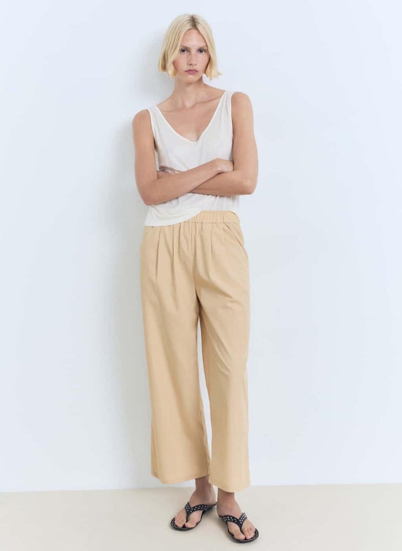 MANGO Straight-Cut Crop Trousers  - Image 3