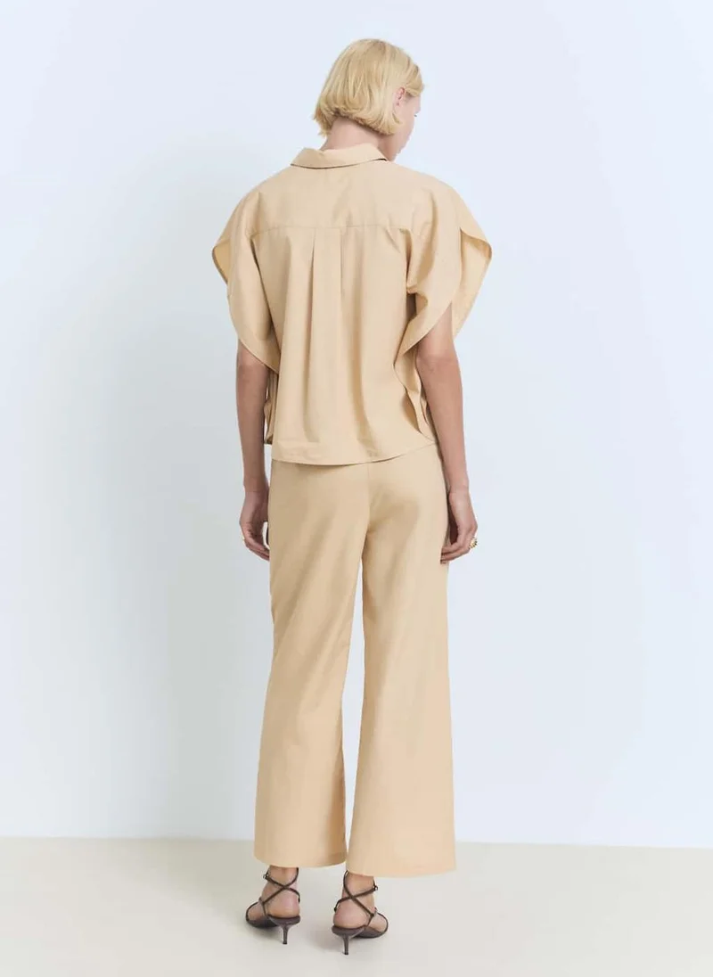 MANGO Straight-Cut Crop Trousers
