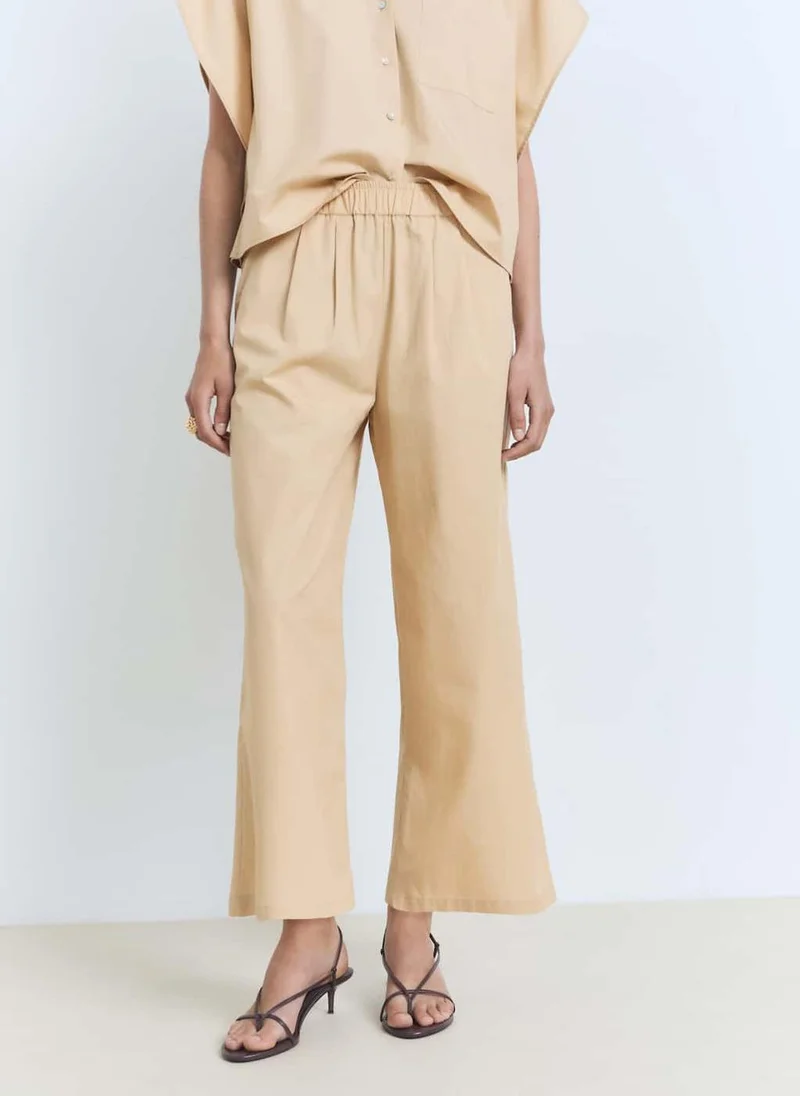 MANGO Straight-Cut Crop Trousers
