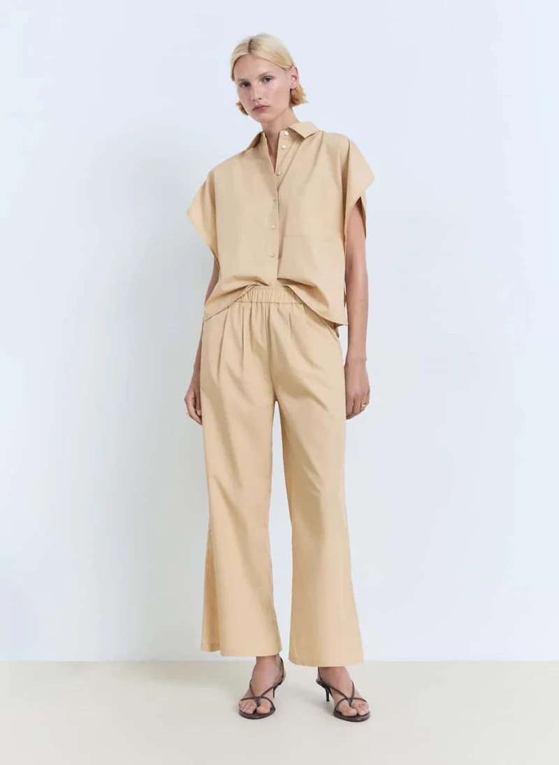 MANGO Straight-Cut Crop Trousers