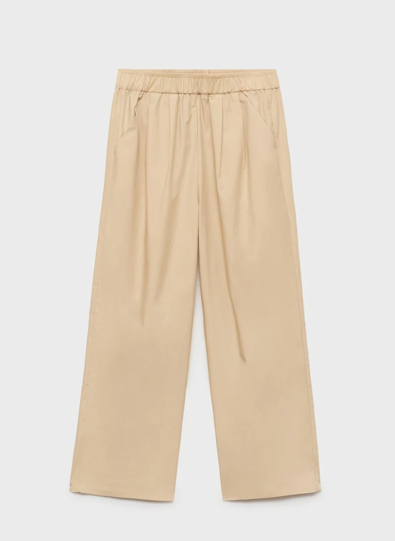MANGO Straight-Cut Crop Trousers