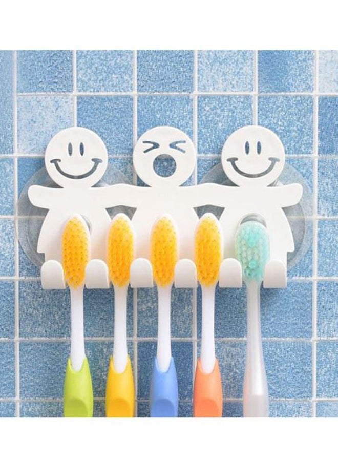 Beauenty Wall Mounted Smiling Face Toothbrush Holder White/Blue 12x3xx7cm - Image 2