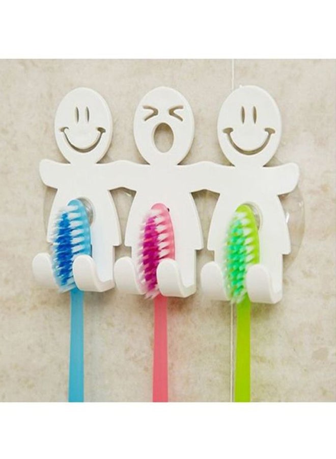 Beauenty Wall Mounted Smiling Face Toothbrush Holder White/Blue 12x3xx7cm - Image 3