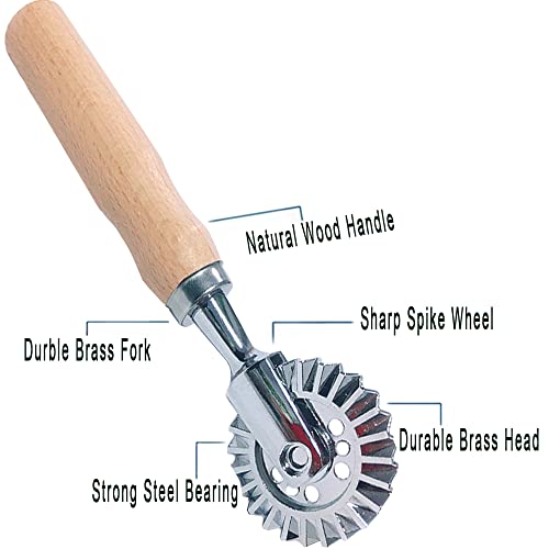 MTOMDY Pastry Wheel Cutter,Pastry and Pasta Cutter Wheel,For Ravioli, Pasta, Dumplings Lasagna, Pierogi - 6.7" Diameter - Image 3