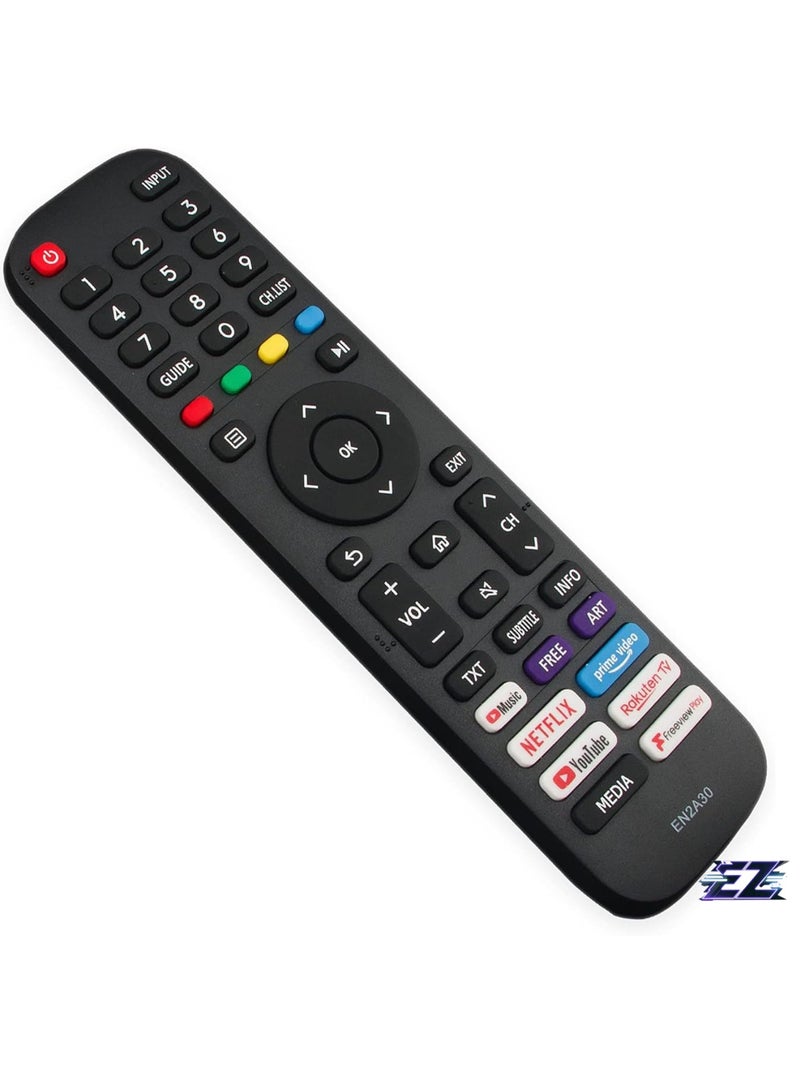 PopZa Remote Control Suitable for Hisense 4K UHD TV EN2A30 55A7300F 65A7300F 43AE7200F 50AE7200F 55AE7200F 65AE7200F 55AE7400 65AE7400 43A7500F 6500F 65A7500F 6500F A7500 with battery - Image 2