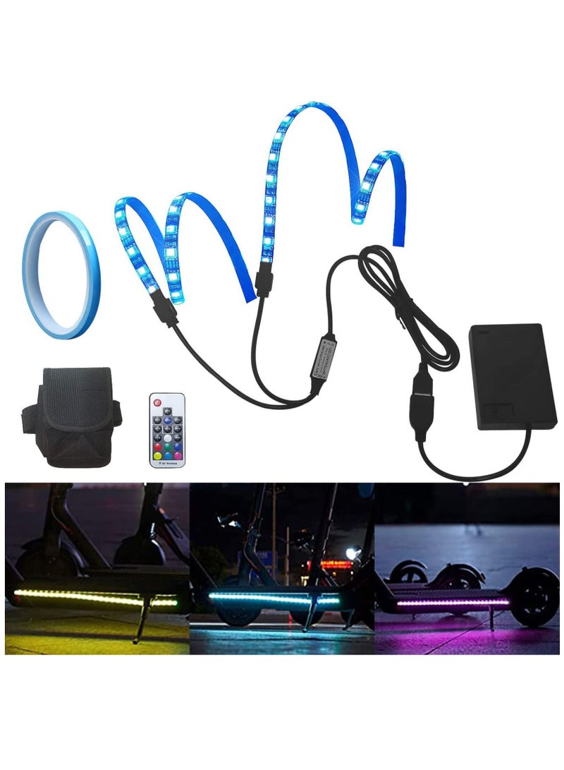 SYOSI Scooter LED Light, Remote Control Scooter Strip Light, Color Change Night Cycling Waterproof Safety Skateboard Decorative Accessories for Xiaomi M365/pro/Ninebot/Mercane Wide Wheel Kick Scooter - Image 1