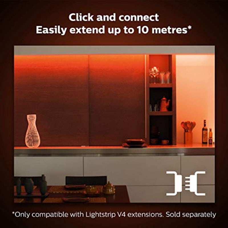 Philips 929002269105 Hue Uae Lightstrip Plus V4 Apr 2M Base Kit White And Colour Ambiance Bluetooth ZiGBee Compatible Hue Bridge Optional, Works With Alexa Google Assistant - Image 4