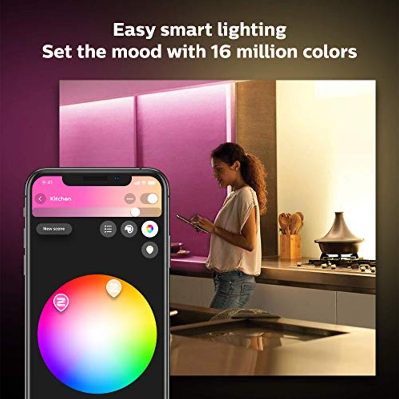 Philips 929002269105 Hue Uae Lightstrip Plus V4 Apr 2M Base Kit White And Colour Ambiance Bluetooth ZiGBee Compatible Hue Bridge Optional, Works With Alexa Google Assistant - Image 5