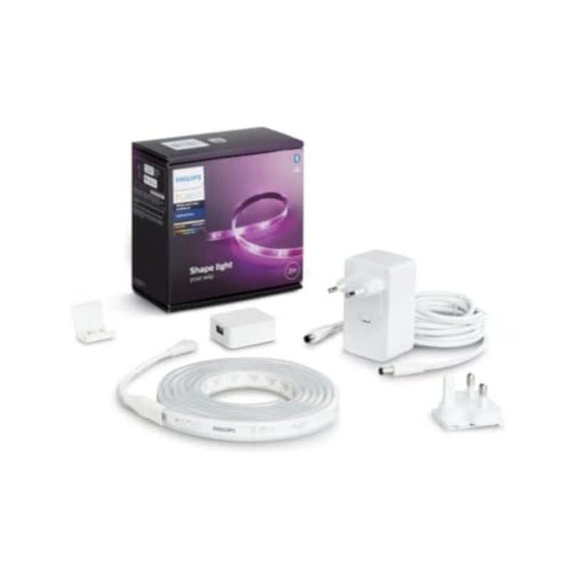Philips 929002269105 Hue Uae Lightstrip Plus V4 Apr 2M Base Kit White And Colour Ambiance Bluetooth ZiGBee Compatible Hue Bridge Optional, Works With Alexa Google Assistant - Image 1