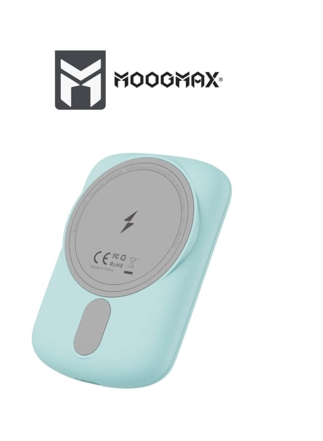 MOOG MAX 20W MAGNETIC MINI WIRELESS POWER BANK
PORTABLE FAST WIRELESS CHARGER EXTERNAL BATTERY 10000 MAH Green - Image 2