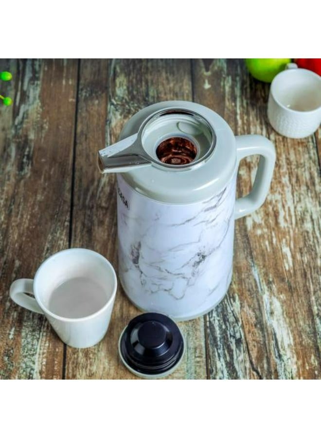 DELCASA قارورة تفريغ مزدوجة الجدار سعة 1600 مل | جسم خارجي معدني عالي الجودة | جزء داخلي من الزجاج الوردي خالٍ من الأسبستوس | محمولة ومقاومة للتسرب - Image 5