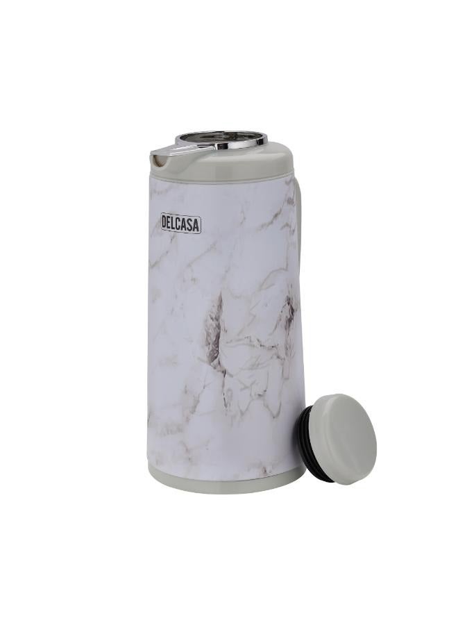 DELCASA قارورة تفريغ مزدوجة الجدار سعة 1600 مل | جسم خارجي معدني عالي الجودة | جزء داخلي من الزجاج الوردي خالٍ من الأسبستوس | محمولة ومقاومة للتسرب - Image 2