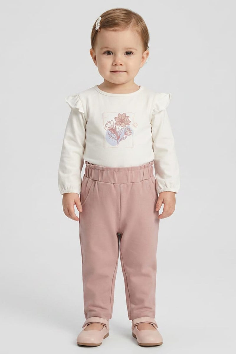 POPEES Toddlers Girl 2 Pieces Graphic Print Top With Bottom Set, Multicolor - Image 1