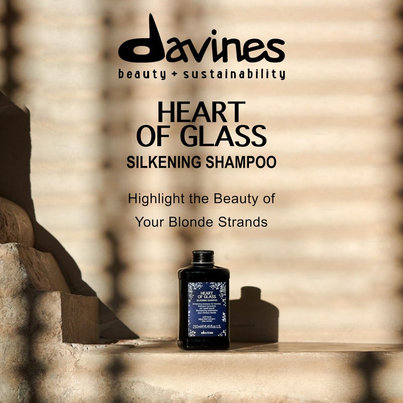 Davines Heart of Glass Silkening Shampoo for Blonde Care, 8.45 fl. oz. (Pack of 1), Black - Image 2
